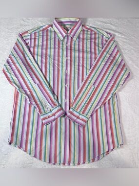 Brooks Brothers M 100% American Supima Cotton Multicolor Striped Shirt